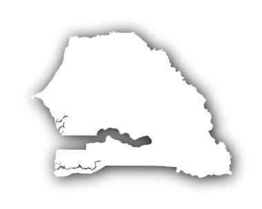 Gölge ile Senegal Haritası
