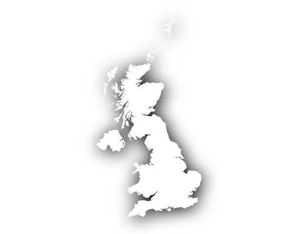 シャドウとイギリスの地図 — ストックベクタ