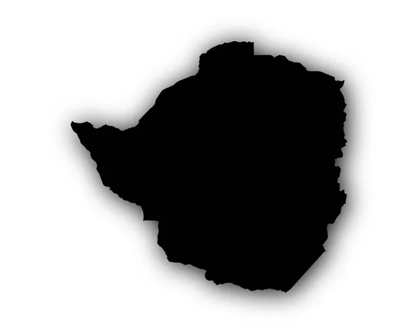 Mappa dello Zimbabwe con shadow — Vettoriale Stock