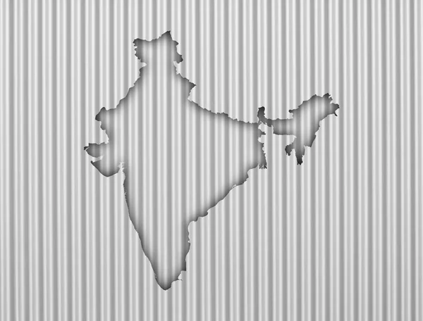 Карта Індії на хвилястий заліза — стокове фото