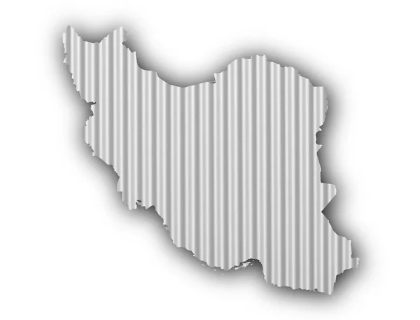 トタンにイランの地図 — ストック写真
