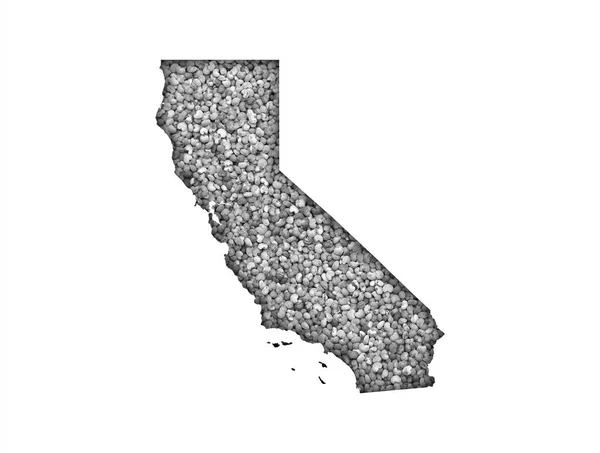 La mappa di California su semi di papavero — Foto Stock