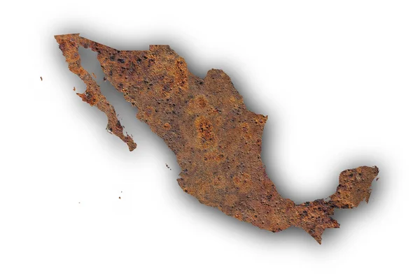 Mapa de México en metal oxidado — Foto de Stock