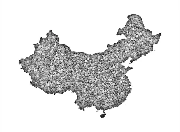 양 귀 비 씨앗에 중국의 지도 — 스톡 사진