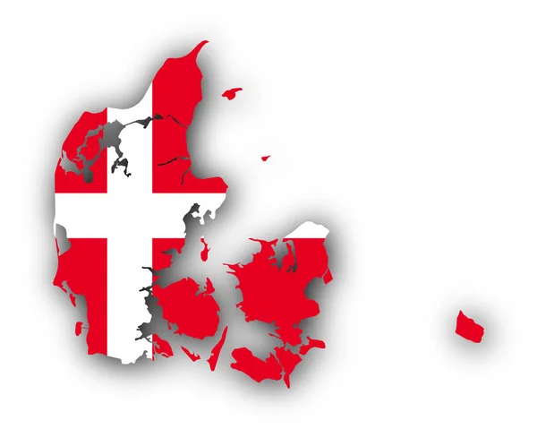 Mapa a vlajka Dánska — Stockový vektor