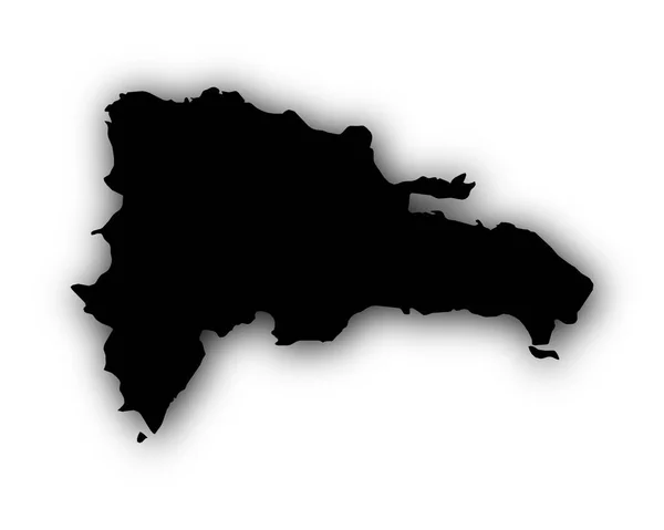 Mapa da República Dominicana com sombra —  Vetores de Stock