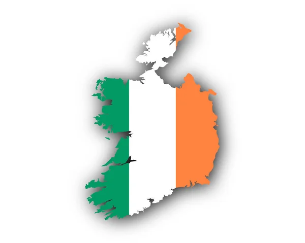Mapa i bandera Irlandii — Wektor stockowy