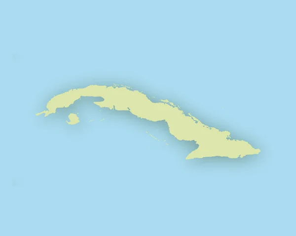 Mapa de Cuba con sombra — Vector de stock