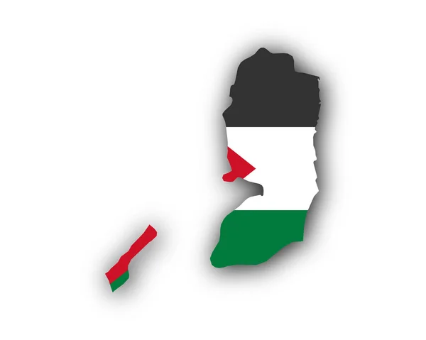 Mapa e bandeira da Palestina — Vetor de Stock