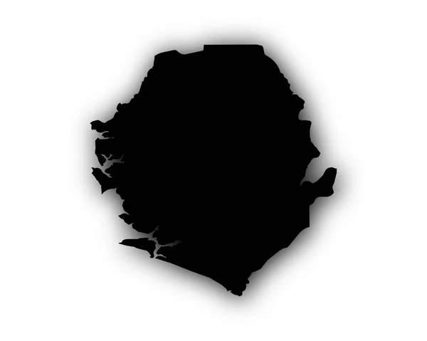 Mapa de Sierra Leona con sombra — Archivo Imágenes Vectoriales