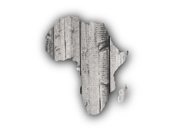 風化した木材にアフリカの地図 — ストック写真