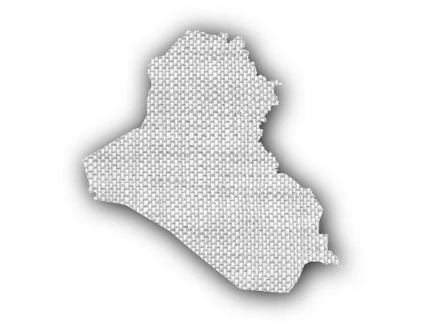 오래 된 리넨에 이라크의 지도 — 스톡 사진