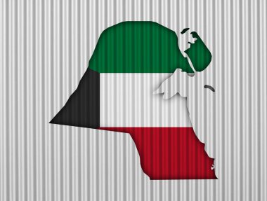 Harita ve oluklu demir Kuveyt bayrağı