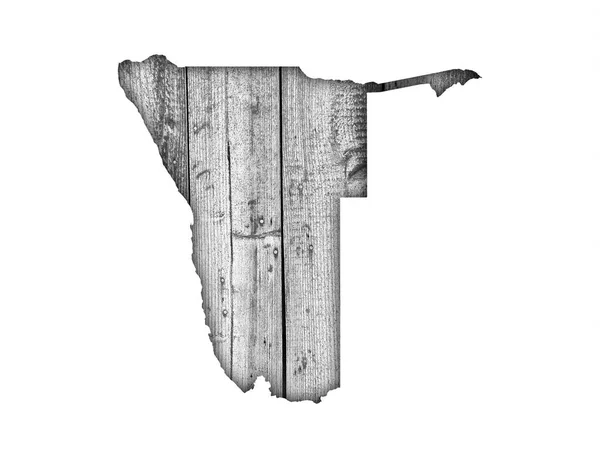 風化した木材にナミビアの地図 — ストック写真