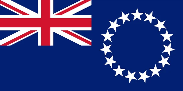 Bandiera colorata delle Isole Cook — Vettoriale Stock