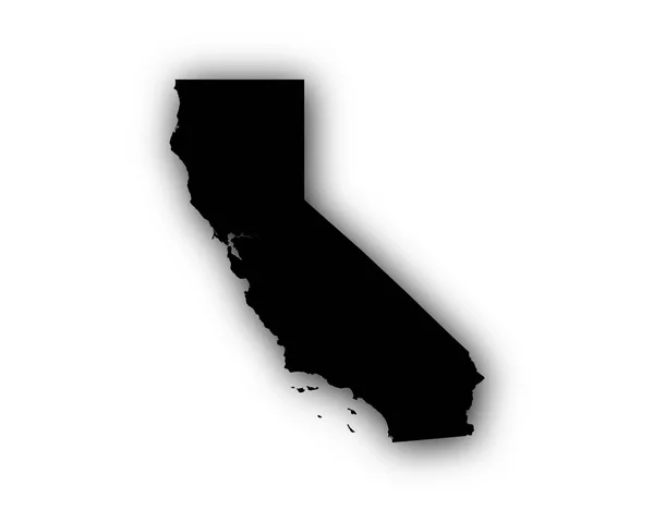 Mapa da Califórnia com sombra — Vetor de Stock