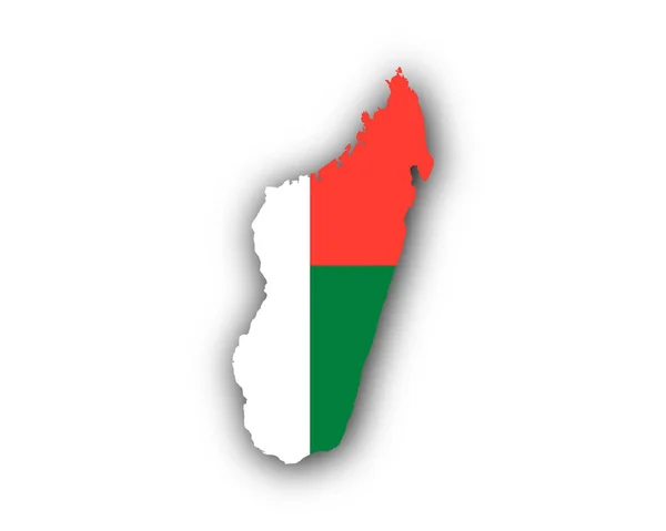 Harita ve Madagaskar bayrağı — Stok Vektör