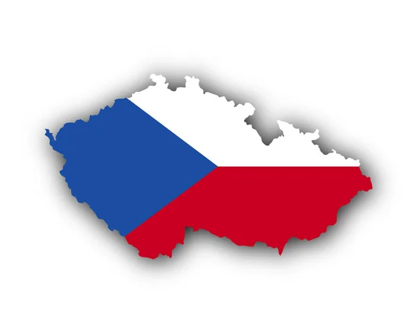 地図とチェコ共和国の旗 — ストックベクタ