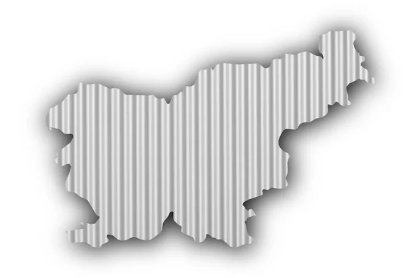 Mapa Słowenii na falistej — Zdjęcie stockowe