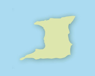 Trinidad ve Tobago Haritası gölge ile