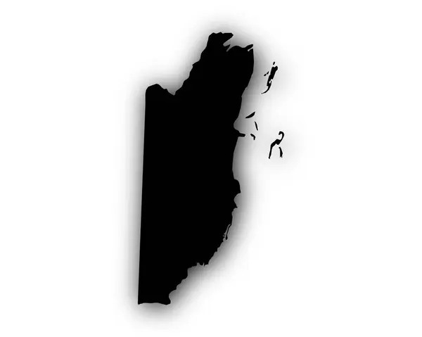 带阴影的伯利兹地图 — 图库矢量图片