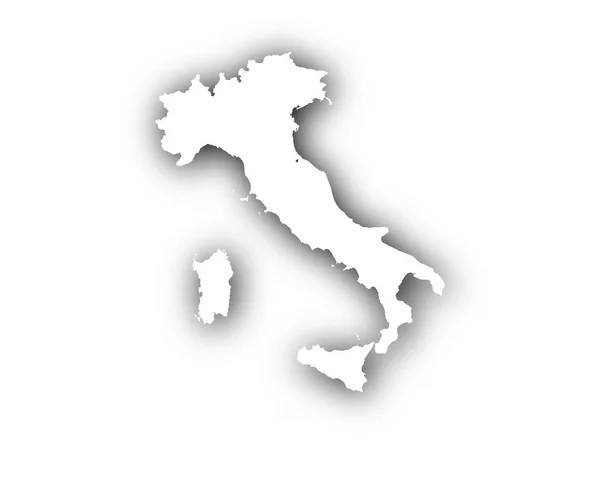 Karta över Italien med skugga — Stock vektor