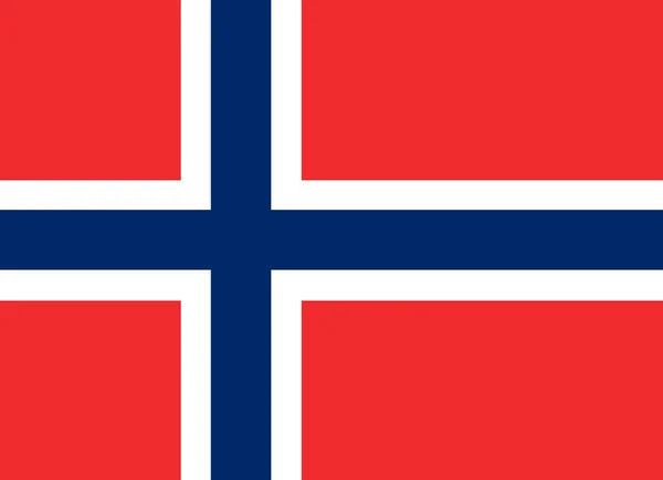 Farbige Flagge Norwegens — Stockvektor