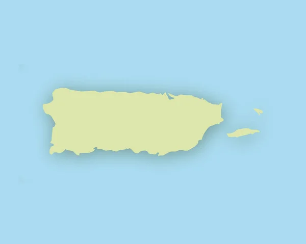 Peta Puerto Rico dengan bayangan - Stok Vektor