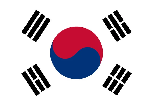 Farbige Flagge Südkoreas — Stockvektor