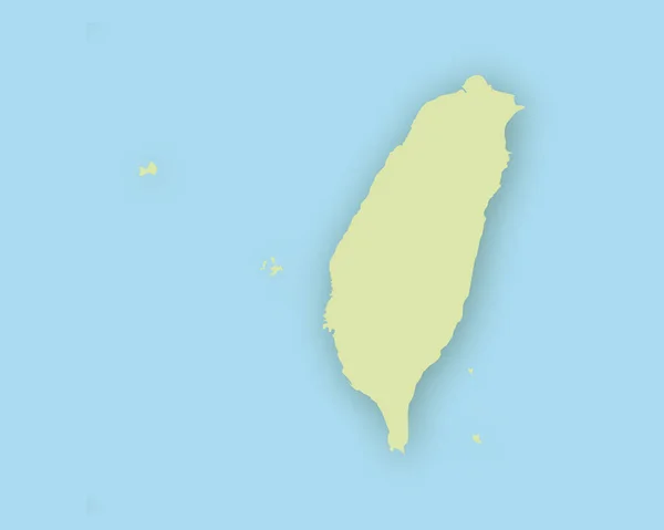 Carte de Taiwan avec ombre — Image vectorielle
