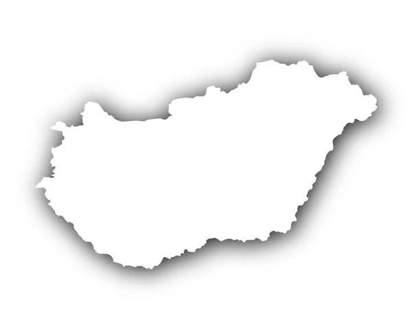 Mapa Węgry z cienia — Wektor stockowy