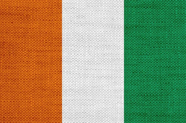 Vlag van Ivoorkust op oude linnen — Stockfoto