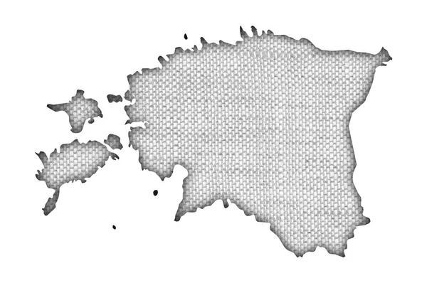 Mapa Estonska na staré povlečení — Stock fotografie