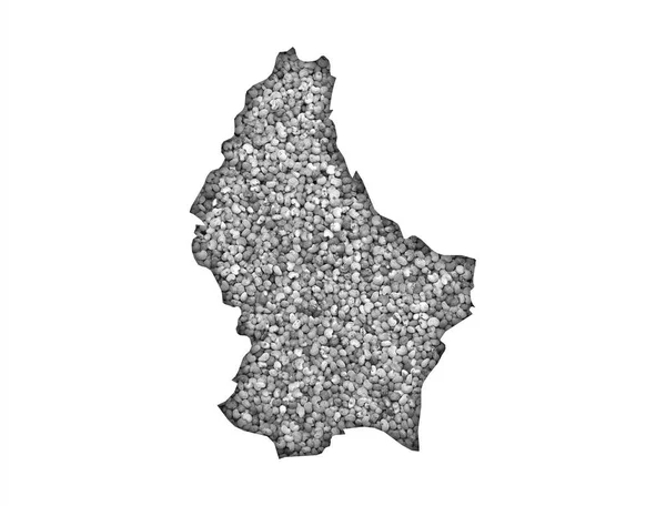 Mapa de Luxemburgo sobre semillas de amapola — Foto de Stock