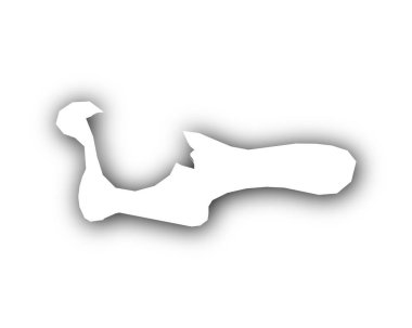 Gölge ile Grand Cayman Adası Haritası