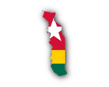 Harita ve Togo Cumhuriyeti bayrağı