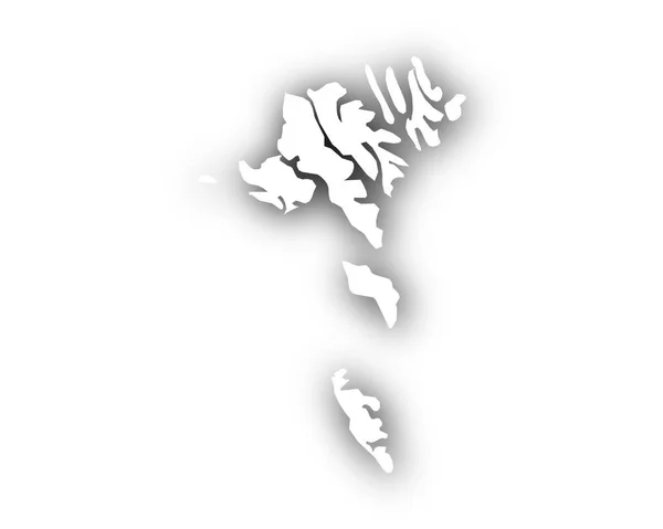 Mapa Wysp Owczych z cieniem — Wektor stockowy
