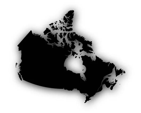 Carte du Canada avec ombre — Image vectorielle