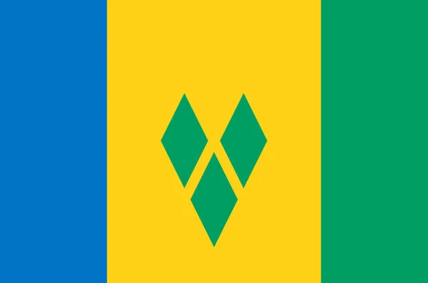 Gekleurde vlag van Saint Vincent en de Grenadines — Stockvector