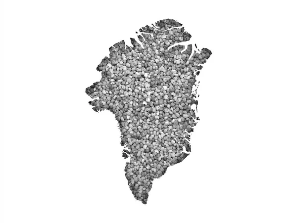 Map of Greenland on poppy seeds — Stock Photo, Image