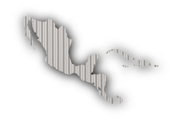 Mapa de América Central en hierro corrugado — Foto de Stock
