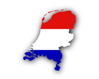harita ve Hollanda bayrağı