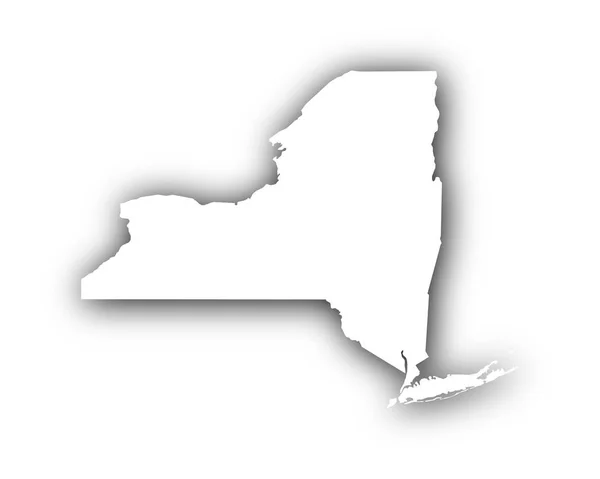 그림자와 함께 뉴욕의 지도 — 스톡 벡터