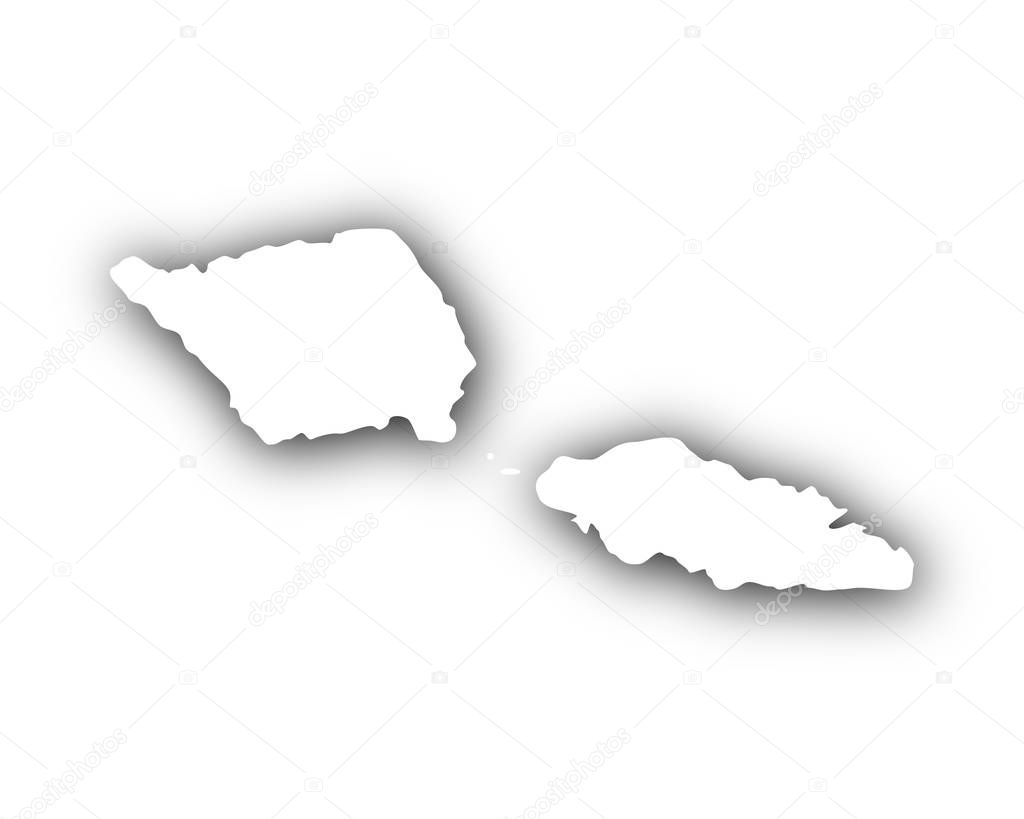 Map of Samoa with shadow