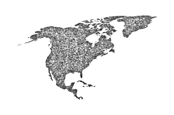 Kaart van Noord-Amerika op maanzaad — Stockfoto