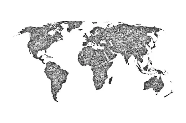 Mapa del mundo sobre semillas de amapola —  Fotos de Stock