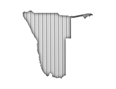 Namibya haritası üzerinde oluklu demir