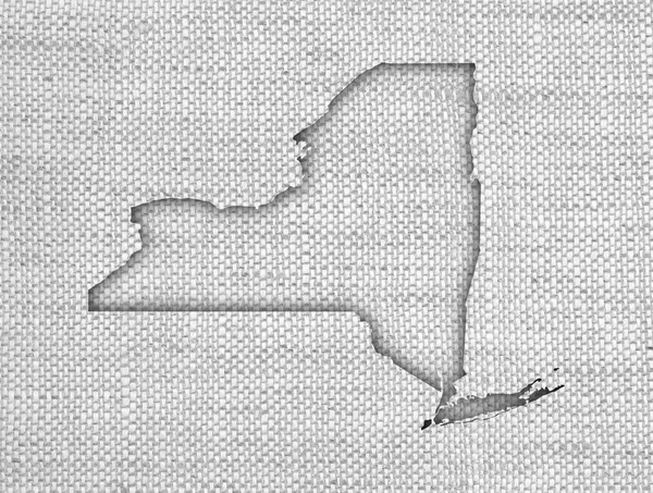 O mapa de New Yorkon roupa de cama velha — Fotografia de Stock