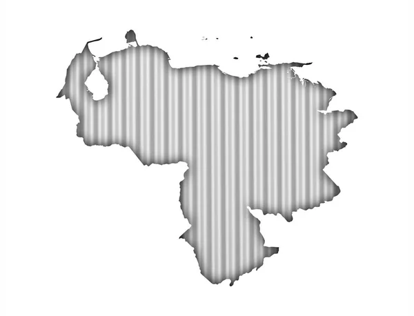 Map of Venezuela on corrugated iron — Stock Photo, Image