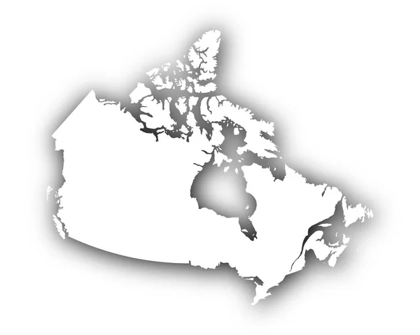 Carte du Canada avec ombre — Image vectorielle